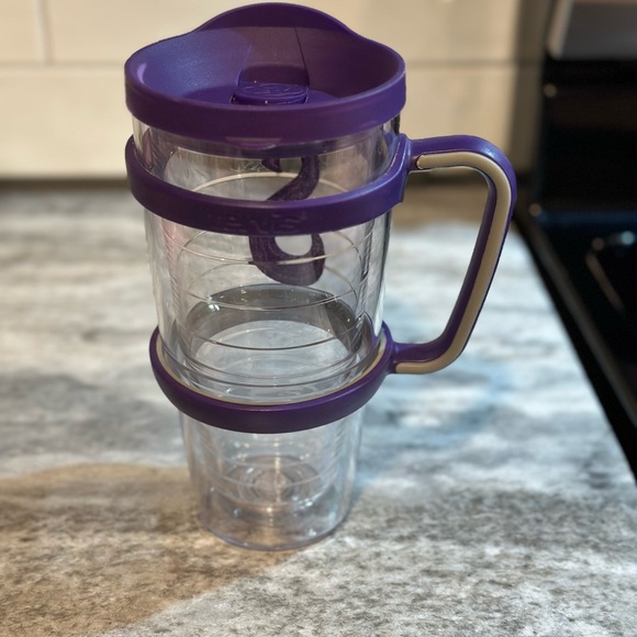 Tervis Purple Monogram Tumbler with Handle - Picture 3 of 7